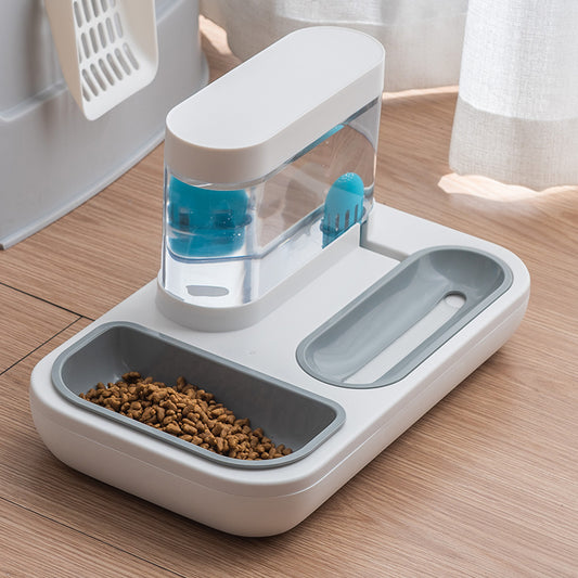 Cat Dog Bowl Feeder With Fountain 1.5L