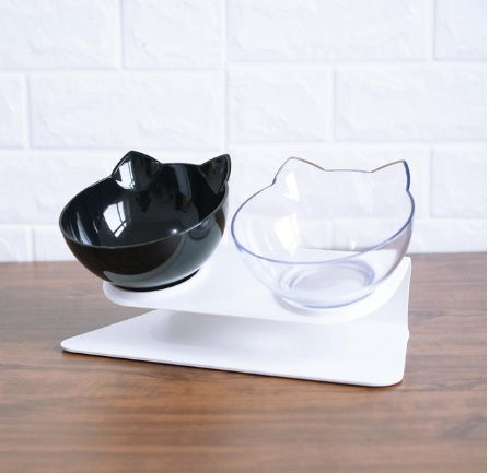 Inclined Transparent Cat Food Bowl