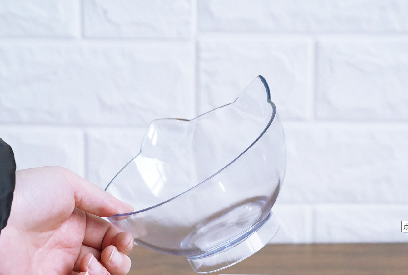 Inclined Transparent Cat Food Bowl