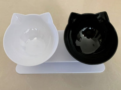 Inclined Transparent Cat Food Bowl