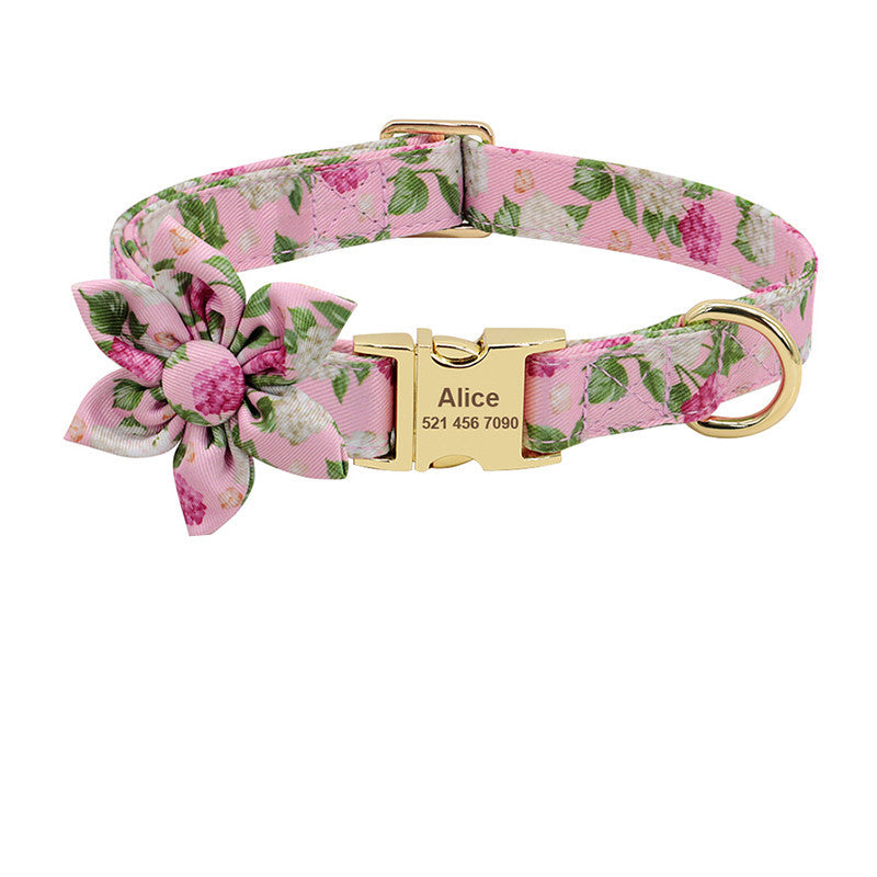 Printed Dog Collar Custom ID Tag Nylon
