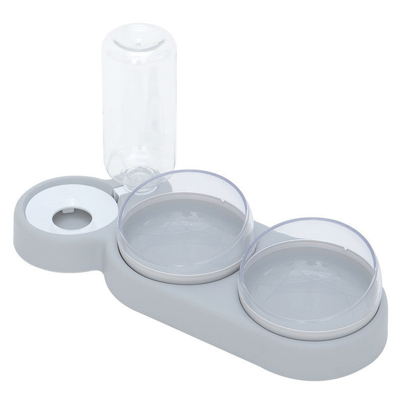 Cat Dog Feeder Bowl With Fountain Stand
