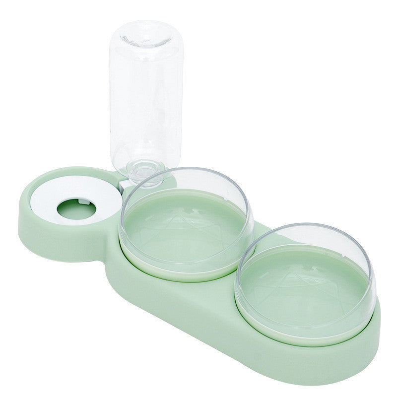 Cat Dog Feeder Bowl With Fountain Stand