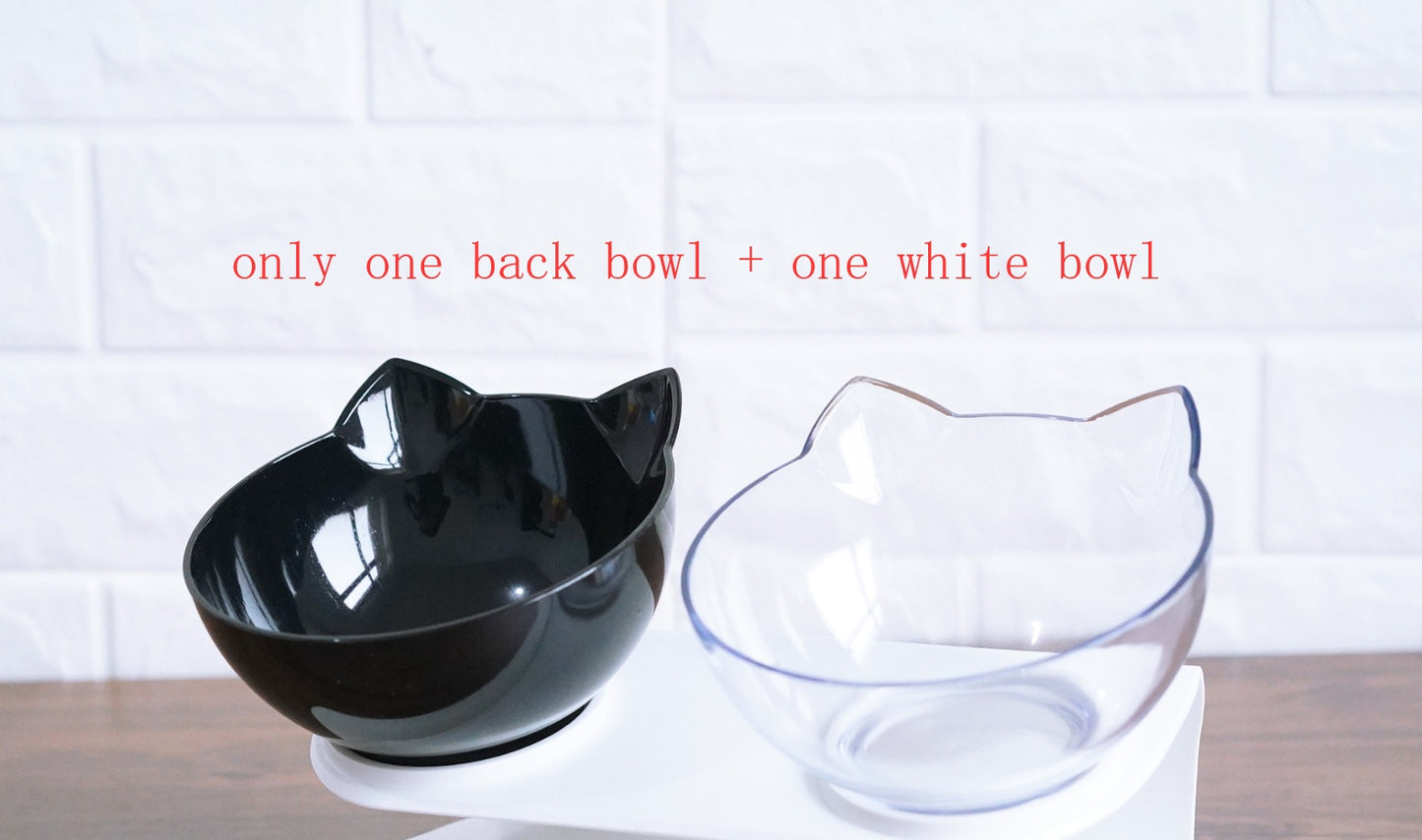 Inclined Transparent Cat Food Bowl