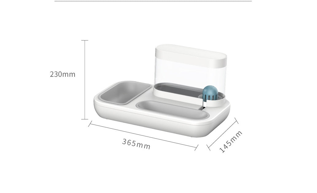 Cat Dog Bowl Feeder With Fountain 1.5L
