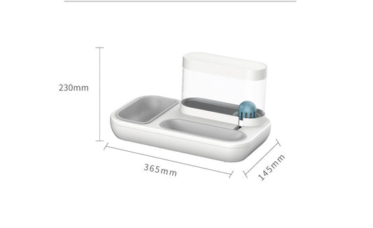 Cat Dog Bowl Feeder With Fountain 1.5L