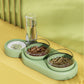 Cat Dog Feeder Bowl With Fountain Stand