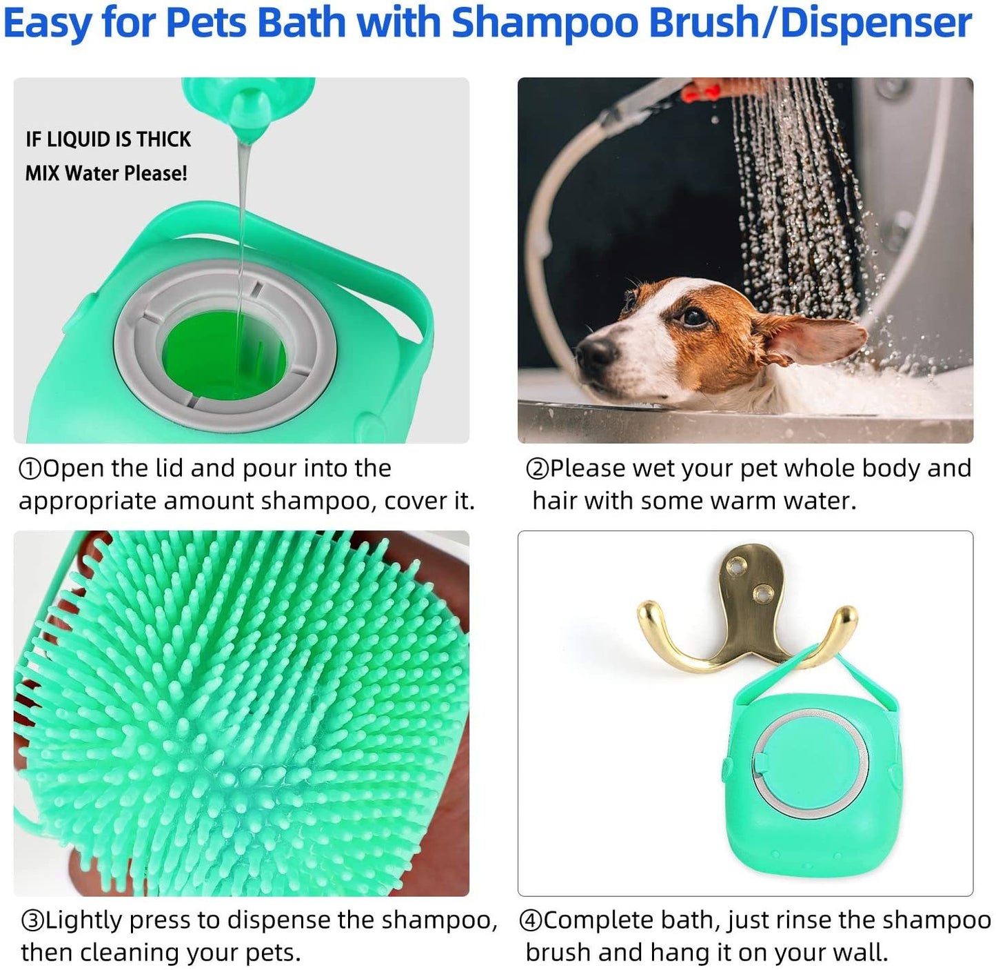Silicone Pet Bath Brush Massage Groomer