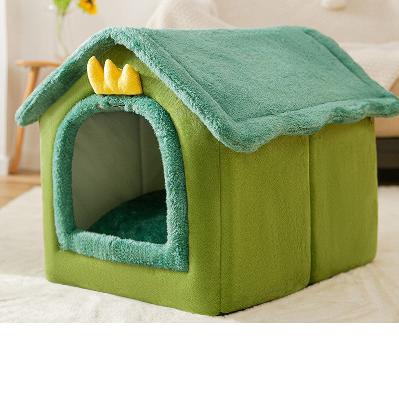 Foldable Pet House Warm Cave Bed
