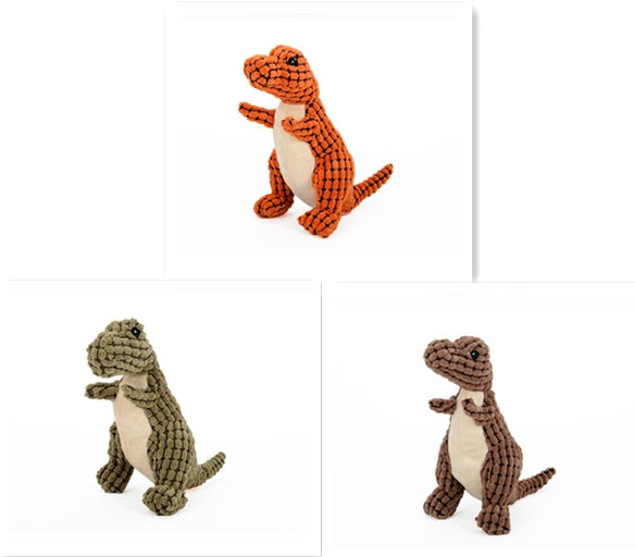 Plush Dinosaur Dog Toy Chew Squeaker