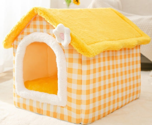 Foldable Pet House Warm Cave Bed