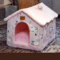 Foldable Pet House Warm Cave Bed