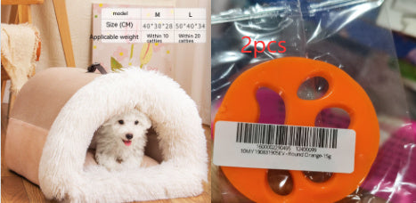 Portable Pet Nest Warm Long Fur Cat