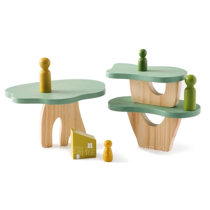 Forest Trees Scene Decoration Ins Style Wooden