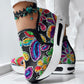 Women's Random Print Side Lace-Up Elastic Sport Shoes, Comfortable Slip-On Sneakers For Women, Casual Daily Wear Footwear