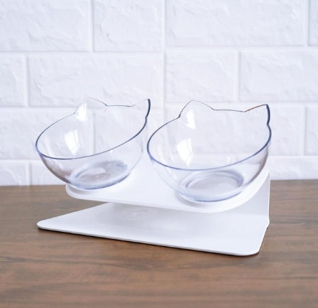 Inclined Transparent Cat Food Bowl