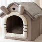 Foldable Pet House Warm Cave Bed