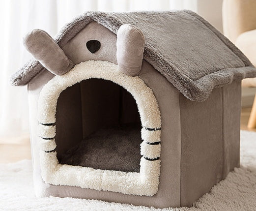 Foldable Pet House Warm Cave Bed