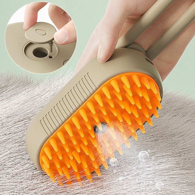 3-in-1 Pet Steam Brush – Grooming, Massage & Hair Removal