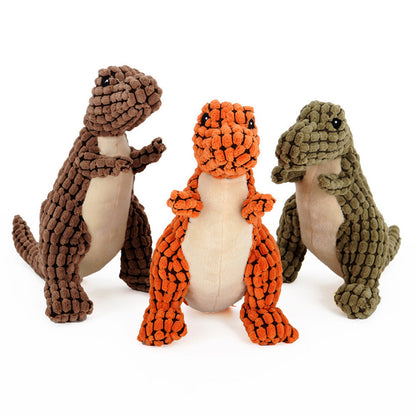 Plush Dinosaur Dog Toy Chew Squeaker