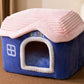Foldable Pet House Warm Cave Bed