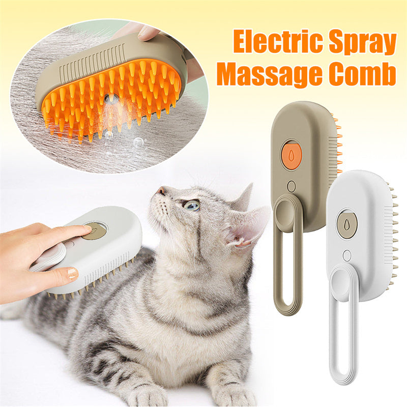 3-in-1 Pet Steam Brush – Grooming, Massage & Hair Removal