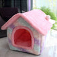 Foldable Pet House Warm Cave Bed