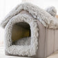 Foldable Pet House Warm Cave Bed
