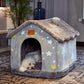 Foldable Pet House Warm Cave Bed