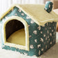 Foldable Pet House Warm Cave Bed