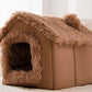 Foldable Pet House Warm Cave Bed