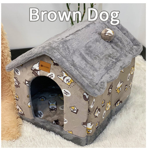 Foldable Pet House Warm Cave Bed