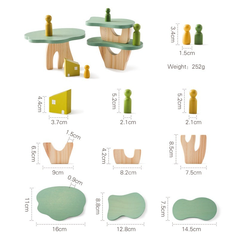 Forest Trees Scene Decoration Ins Style Wooden