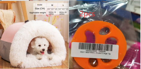 Portable Pet Nest Warm Long Fur Cat