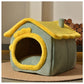 Foldable Pet House Warm Cave Bed