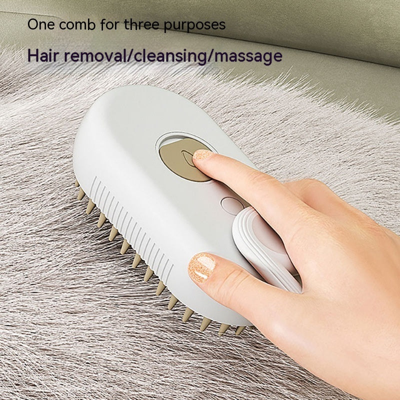 3-in-1 Pet Steam Brush – Grooming, Massage & Hair Removal
