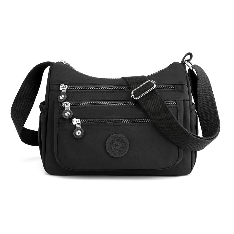 Simple Solid Color Nylon Crossbody Cloth Bag