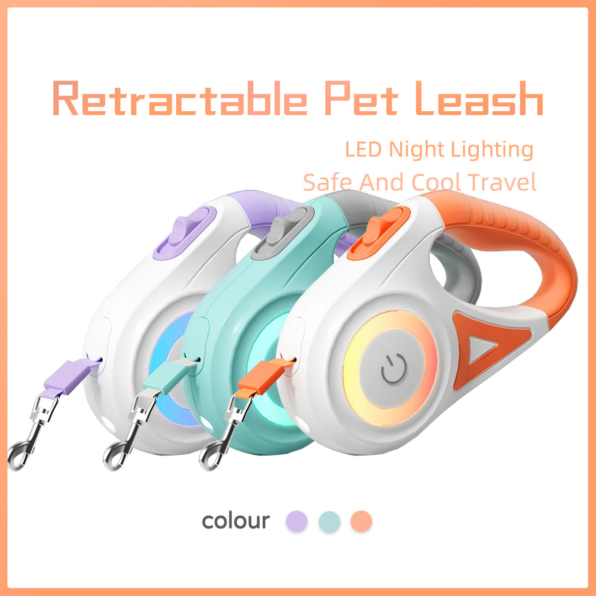 Retractable Dog Leash With Collar Spotlight