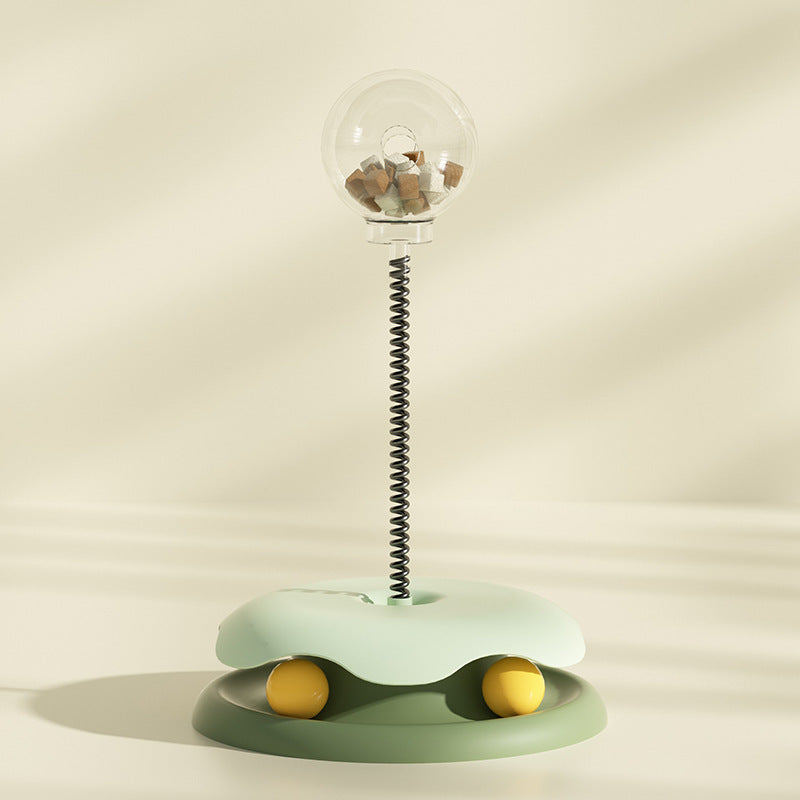 2-in-1 Cat Toy Food Dispenser Turntable