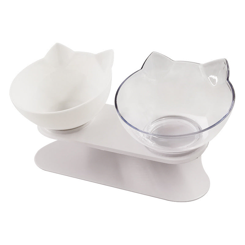 Inclined Transparent Cat Food Bowl