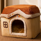 Foldable Pet House Warm Cave Bed
