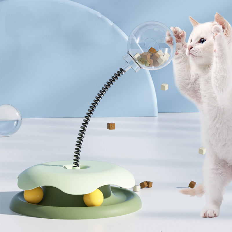 2-in-1 Cat Toy Food Dispenser Turntable