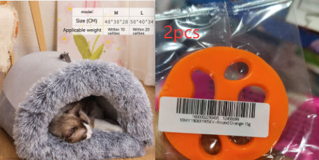 Portable Pet Nest Warm Long Fur Cat