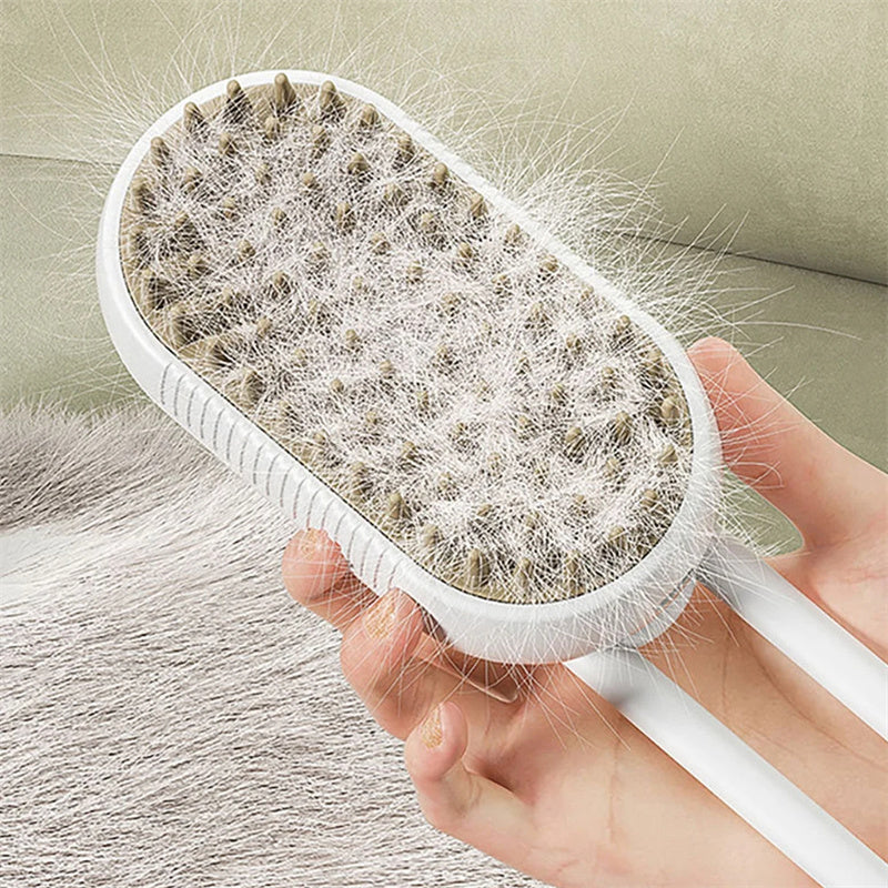 3-in-1 Pet Steam Brush – Grooming, Massage & Hair Removal